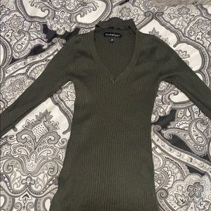 Army Green Ribbed Dress